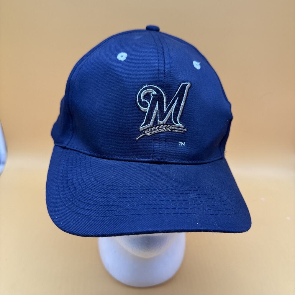 MILWAUKEE BREWERS Snickers Snapback Blue Baseball Cap Hat Kick 10 YY